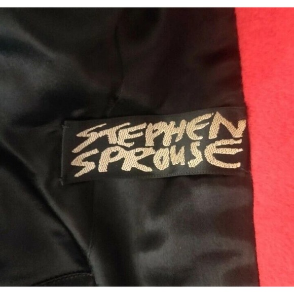 Ultra Rare 90s Vintage RED Stephen Sprouse wool Coat Sz 6 - Picture 11 of 12